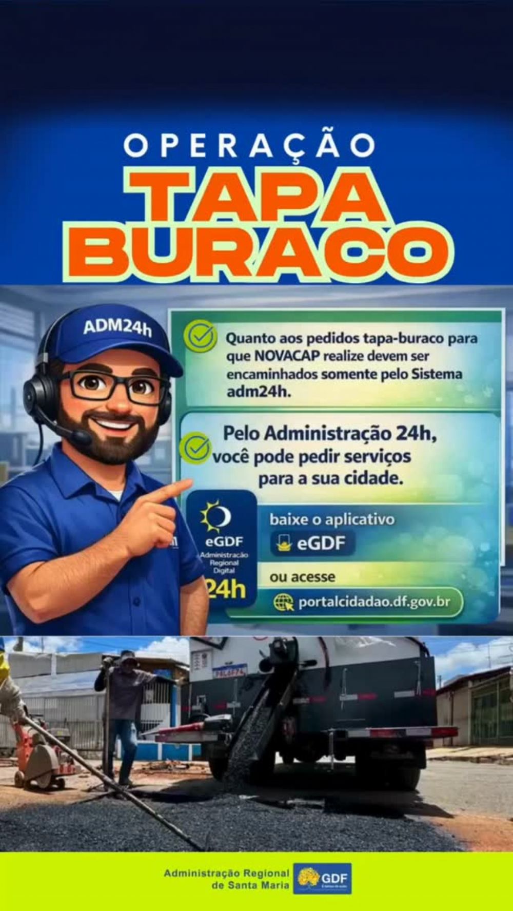 Administração de Santa Maria intensifica operação tapa-buracos com novas tecnologias